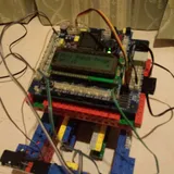 The 2014 robot’s controller board with its LCD showing the robot program