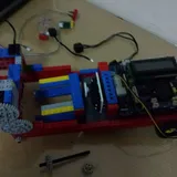 Top view of the 2014 robot chassis with gears and a servo